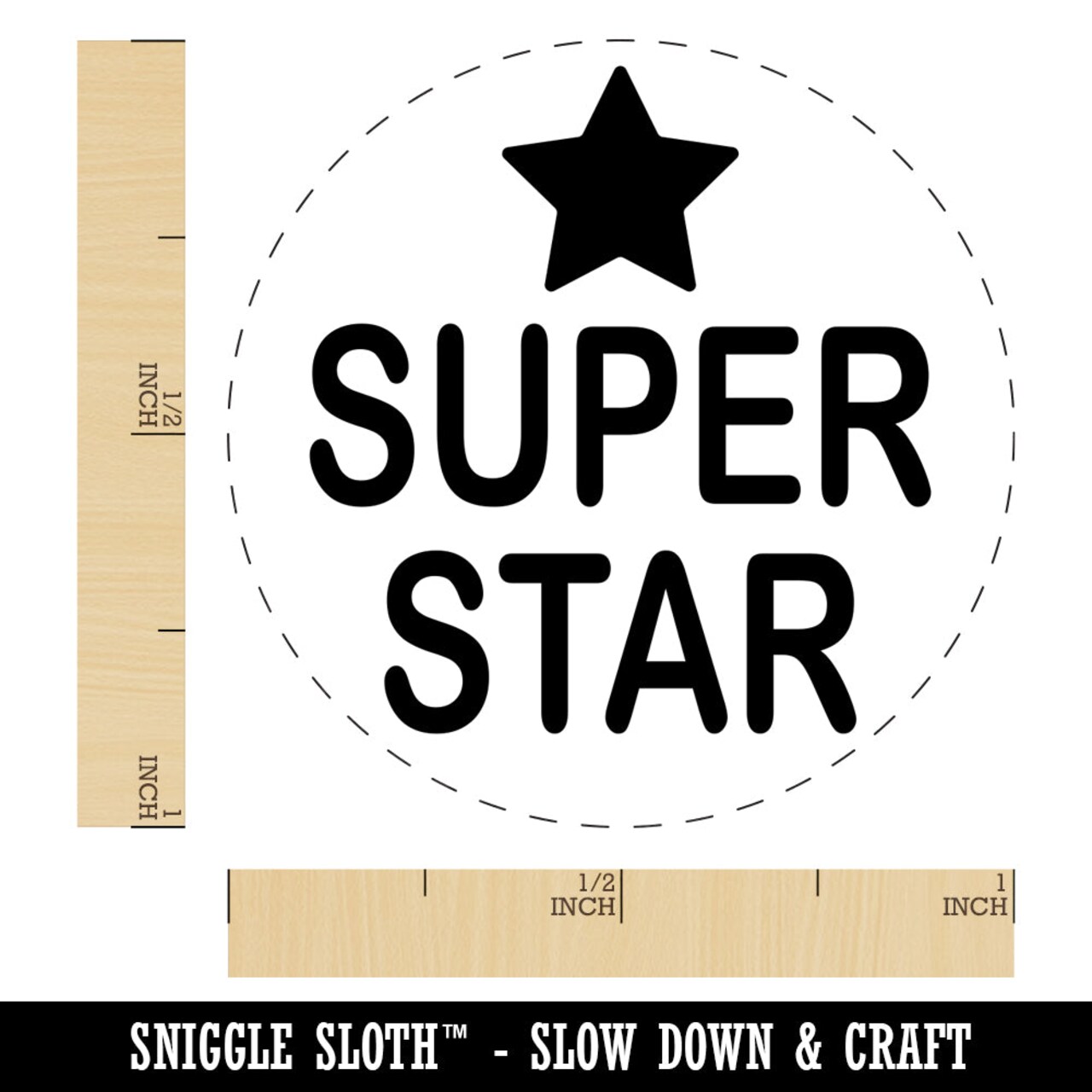 Super Star Fun Text Teacher School Self-Inking Rubber Stamp for Stamping Crafting Planners